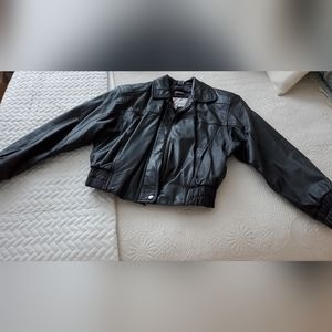 Ladies Genuine Black Leather Bomber/Aviator  Jacket by Wilson